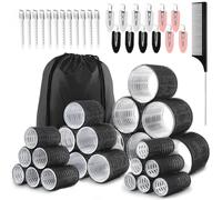 Hair Rollers Set-50PCS,Hair Rollers with Clips- eco-friendly Nylon Material,4-sizes for Various Curls - Perfect for Styling and Volume,60 45 36 25mm/24pc Curlers rollers & 24pc Curl Clips