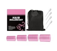 Hair Rollers Set, Large Self-Adhesive, Nylon + Iron, Hair Rollers Set with 24 Stainless Steel Clips, Bangs Curlers with Clips, Volumizing Effect, for use at home, in the salon, or while traveling