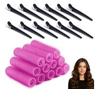 Hair Rollers, Velcro Rollers, Self Grip Small Hair Curlers, Salon Hairdressing Curlers Roller with Clips Tools for Women (Random Color), 15mm-12pack, 1.0 count, Pack of 20