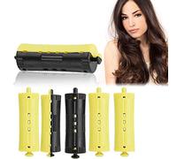 Hair Rollers with Rubber Band, 6Pcs Salon Standard Wave Rods Heat Perm Curling 1-6 Sizes Hair Clip Curlers DIY Hairdressing Tool for Girls Women(#2)