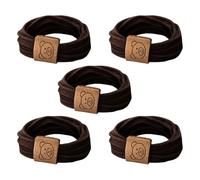 Hair Rope,Elastic Hair Ties Bracelets,Assorted Color Scrunchies Bear Easy Hairstyling Simple Hair(Dark Coffee)