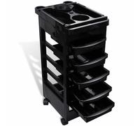 Hair Salon Plastic Trolley with Wheel Beauty 5 Trays Cart Shelf Storage vidaXL