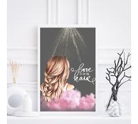 HAIR SALON POSTER PRINT, HAIRDRESSERS AESTHETIC WALL ART PICTURE GREY, DIGITAL GLITTER,NO FRAME, A3 BEAUTY SALON ARTWORK, GLAM WALL ART, NOT REAL GLITTER, GIFT FOR HAIRDRESSER, BEST HAIRDRESSER 3