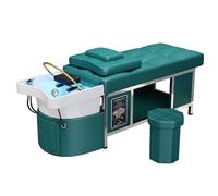 Hair Salon Shampoo Bed, Multi-Functional Water Circulation Massage Spa Head Treatment Bed, Green