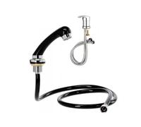 ＡＷＨＡＯ Hair Salon Shampoo Sprayer Rinse Attachment Nozzle with Hose Professional Water Jet Chrome Finish Flexible Coiled Hose Suitable for barbershops Salons Shampoo Stations Client rinsing