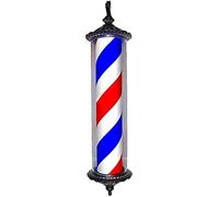 Hair Salon Shop Open Sign, Barber Shop Pole Rotating and Illuminated,Spinning Black and White Stripes Light Led Lamp Wall Mountable, for Salon Decor, Outdoor Spinning Pole