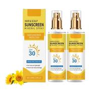 Hair & Scalp Sunscreen Spray SPF 30, Scalp Sun Protection Spray, Prevent Hair Color Fade/Dryness, Non-Greasy Hairs Protector Sprays, Suitable for Hiking/Beach/Running (2PC)