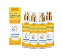 Hair Scalp Sunscreen Spray SPF 30, UV Protection for Color-Treated Highlighted Hair, Non-Greasy Weightless Mist with Coconut Oil, Against Fading Dryness, Beach Pool Daily Use (4PCS)