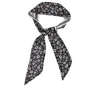 Hair Scarf Black Imitated Silk Ribbon Hair Band for Women