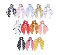 Hair Scarf Hair Scrunchies Chiffon Floral Scrunchie Hair Bands Ponytail Holder Scrunchy Ties 2 in 1 Vintage Accessories Elastic Chiffon Hair Bands