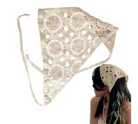 Hair Scarf Headband,Boho Womens Bandanas for Hair - Elastic Non Slip Crochet Flowers Daisy Headwrap for Western Cowgirl Workout Yoga Festival Braids