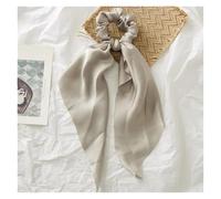 Hair Scarf Sweet Long Ribbon Solid Bow Scrunchies Satin Ponytail Hair Ties Women Girls Elastic Hair Bands Headwear Hair Accessories(Gray)