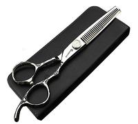 Hair Scissors 6 inch Hairdresser Professional Haircut Cutting and Dilution Hair 440c Stainless Steel (Thining Scissors)
