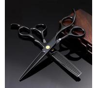 Hair Scissors,Hair Cutting Scissors Shears Kit, 6 Inch Professional Black Salon Barber Scissor Hair Scissors Hairdressing Cutting Thinning Shears Set,.