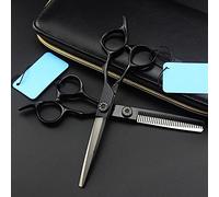 Hair Scissors,Hair Cutting Scissors Shears Kit, 6 Inch Professional Japan 440 Black Big Circles Cut Hair Scissors Cutting Barber Haircut Thinning Shears Hairdressing Scissors Set.