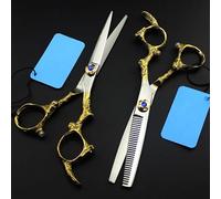 Hair Scissors,Hair Cutting Scissors Shears Kit, 6 Inch Professional Japan 440c Gold Dragon Handle Hair Scissors Haircut Scissor Thinning Barber Makas Cutting Shears Hairdresser Scissor