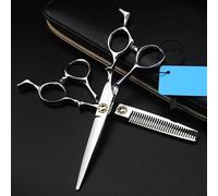 Hair Scissors,Hair Cutting Scissors Shears Kit, 6 Inch Professional Japan 6cr Steel Bearing Silver Hair Scissors Haircut Thinning Barber Makas Cutting Shears Hairdresser Scissors Set.