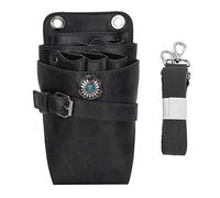 Hair Scissors Organizer Belt, Multi-Functional Portable Scissors Waist Bag Makeup Brush Waist Bag Hairdressing Tool Organizer Bag (Black)