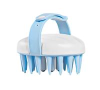 Hair Scrubber - Portable Head Cleansing Comb, Silicone Scalps Structure, Soft Tapered Bristles, Contoured Palm Rest, Thorough Follicle Cleanser, Ideal for Shampoo Application