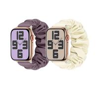Hair Scrunchie Band Compatible with Apple Watch for Kids 38mm 40mm 41mm 42mm 44mm 45mm 46mm 49mm Cute Printed Elastic Solo Loop Bracelet for iWatch Series, 38mm/40mm/41mm, Cotton, No Gemstone