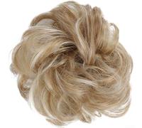 Hair Scrunchie Bun High Temperature Fibre Voluminous Black (FQ001-105) | High temperature fibre, voluminous curls, durable styling, black, heat resistant up to 180°C