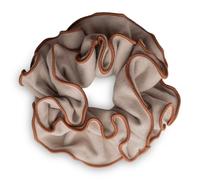 Hair Scrunchie Large Double Layer Knitted Hair Scrunchie with Turned Edge, Soft & Fine Scrunchies Ponytail Holder Bobble for Women Thick Long Hair (Apricot)