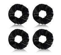 Hair Scrunchie with Zip, Hair Bobbles Women's Scrunchies Scrunchie Zipper, Soft Rope Large Travel Gadgets Valuables Money Hiding Place Secret Compartment for Women at Home (Black x 4)