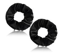 Hair Scrunchie with Zip, Hair Bobbles Women's Scrunchies Scrunchie Zipper, Soft Rope Large Travel Gadgets Valuables Money Hiding Place Secret Compartment for Women at Home (Black x 2)