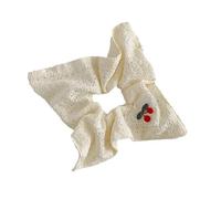 Hair Scrunchies 10PCS High-value cherry pure white hollow fabric square scarf with large intestine headband and sweet headband hair accessor(1pc white)