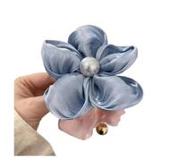 Hair Scrunchies 4pcs Elegant Pearl Flower Hair Rope Organza Stretch Scrunchies Accessories Headwear Ponytail Holder(Blue)