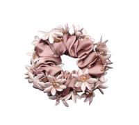 Hair Scrunchies Elastics, Fabric Hair Rope Band Multicolor(A beige)