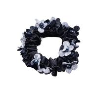 Hair Scrunchies Elastics, Fabric Hair Rope Band Multicolor(B black)
