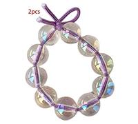 Hair Scrunchies for Women 2Pcs Women Girls Shiny Colorful Hair Ties Holographic Clear Bubble Beaded Elastic Rubber Band Rope Knotted Jewelry Ponytail Holder Scrunchies Hair Ties for Women Girls