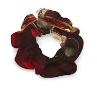 Hair Scrunchies for Women,Two Glasses of White Wineprinted Soft Elastic Satin Scrunchies Hair Accessories Ponytail Holders
