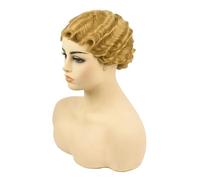 Hair Short Curly Wig Wigs for Finger Wave Synthetic Black Hair Wig Cosplay(YELLWO)