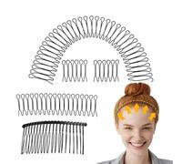 Hair Side Combs - Wire U Pin, Stretchy Hair Holder, Decorative Styling Tool | Invisible Hair Clip for Women and Girls, Updo Hair Accessories, Curved Hairpin Comb for S