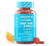 Hair Skin and Nails Vitamins | 60 Gummies | Biotin Hair Growth | Novomins | with Vitamin A, C, E, Zinc & Biotin | Vegan & Gluten-Free Hair Vitamins | 1-Month Supply