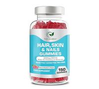 Hair Skin & Nails Gummies 5000μg Biotin - 150 Gummies + 13 Vitamins & Minerals | Hair Growth Vitamins for Women & Men | Support Stronger Hair, Radiant Skin & Healthy Nails | Vegan Raspberry Flavour