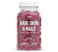 Hair Skin & Nails Gummies - High Strength 10,000mcg Biotin - Tapioca Base - Grape Flavour - 60 Vegan Gummies - by Alpha01