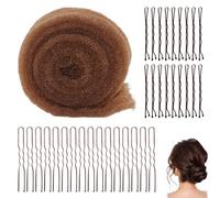 Hair Sponge for Updo,150cm Hair Padding for Updos Long H-airs Filler Bun Donut Maker Bumps Volume Insert H-air Styling Tool with 70 Bobby Pins,Clip H-air Accessories for Women Thick & Long H-air