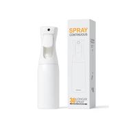 Hair Spray Bottle- NMB Continuous Water Mister Spray Bottle Empty, Fine Mist Curly Hair Spray Bottle for Taming Hair,Plants,Pets, Cleaning- Transparent White & Black- 300ml & 500ml (White, 300ml)