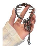 Hair stick 3PC Tassel Pearl Flower Hair Clips Ponytail Buckle Claw Butterfly Bow Korean Accessories for Women(Color18)