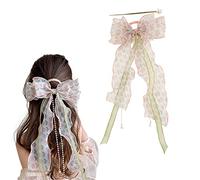 hair stick, Bow Streamers Hairpins,Back Of The Head Coiled Hair Headdress Hairbands,Green Peony Pearl Hairpin Hair Sticks,Chinese Vintage Hair Chopsticks(Style 11)