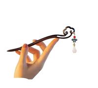 Hair stick,chinese hair pin,Ebony ancient style hairpin female high sense new Chinese Hanfu hand-made wooden hairpin with tassels.(A)