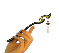 Hair stick,chinese hair pin,Ebony ancient style hairpin female high sense new Chinese Hanfu hand-made wooden hairpin with tassels.(B)