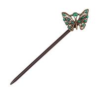 Hair stick,chinese hair pin,hair chopsticks,Hair Chopsticks,Wooden Hair Sticks for Buns,Blue Beads Butterfly Hair Chopsticks Elegant Hair Pins Stick Chinese Classical Wood Chopsticks