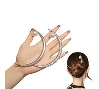 hair stick, Crescent Moon Hair Sticks for Women, Moon Barrette, Moon Hair Fork for Bun with White Pearl, Moon Barrettes, Moon Hair Accessories for Women Girl,Smooth(2 Packs)