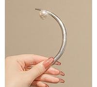 hair stick, Crescent Moon Hair Sticks for Women, Moon Barrette, Moon Hair Fork for Bun with White Pearl, Moon Barrettes, Moon Hair Accessories for Women Girl,Smooth(Pattern)