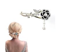 hair stick, French Twist N Clip,Slide Barrettes, Hair Clip,Bun Fixing Hairpins,Camellia Pearl Fringe Tassels One-Word Hairpin Hair Clips Accessories for Women Girls