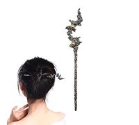 hair stick, Moonstone Hair Sticks for Bun Cute Jewelry Moon Hairpin Witchy Jewelry Healing Crystals Hair Pin Antique Hair Chopsticks Moon Stones Accessories for Women - Black(Black)